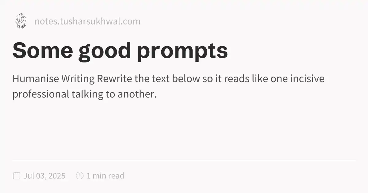 Some good prompts